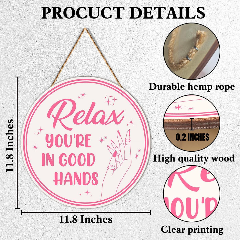 Pink Salon Wall Decor for Beauty, Massage, Spa, Hair & Nail Rooms