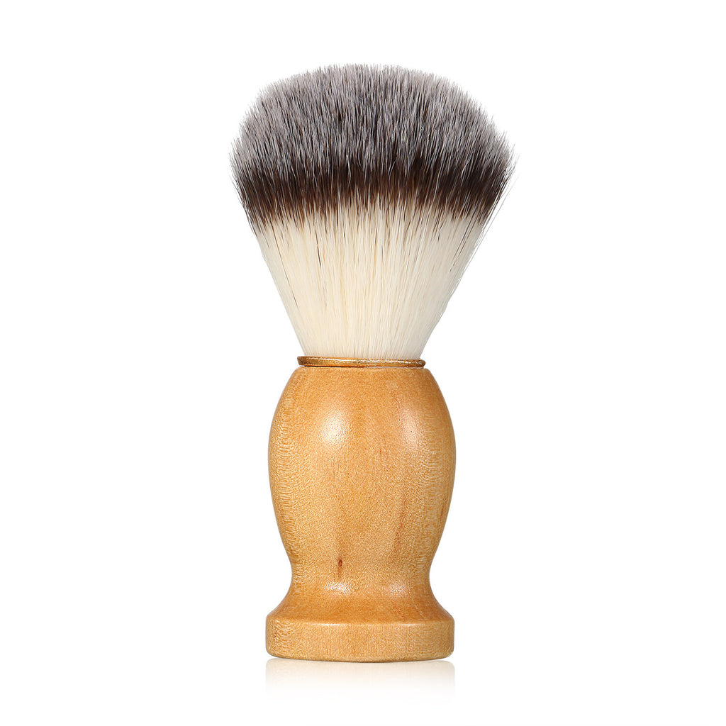 3-in-1 Men’s Shaving Brush Set with Wooden Handle & Stand — Includes Mug & Bowl
