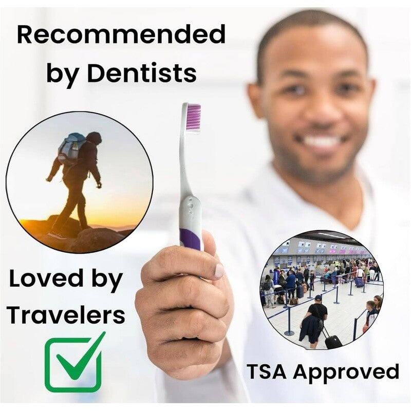 Foldable Travel Toothbrush with Medium Bristles - Compact & Ergonomic