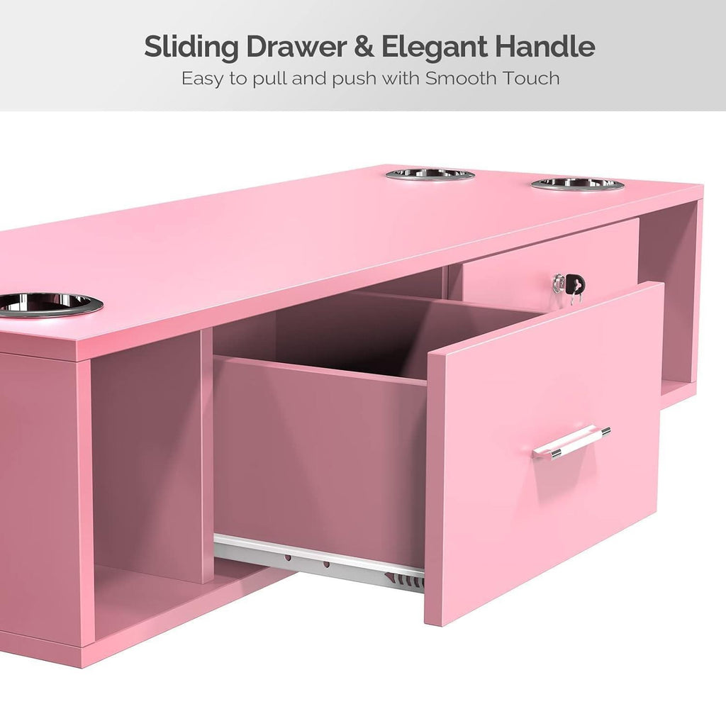 Wall Mount Lockable Salon Cabinet with Dryer Holder for Hair & Beauty Studios