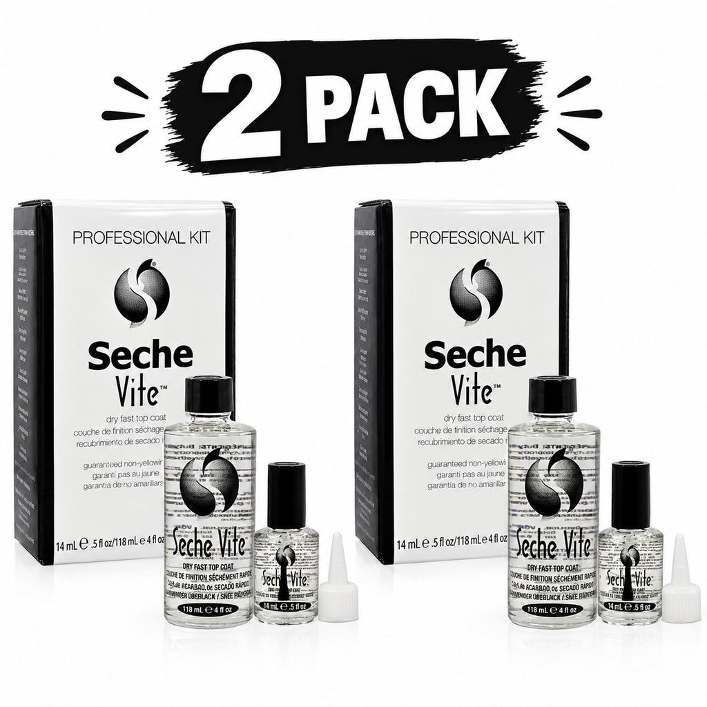 Seche Vite Fast Dry Top Coat Refill Kit 4oz + 0.5oz Pack of 2