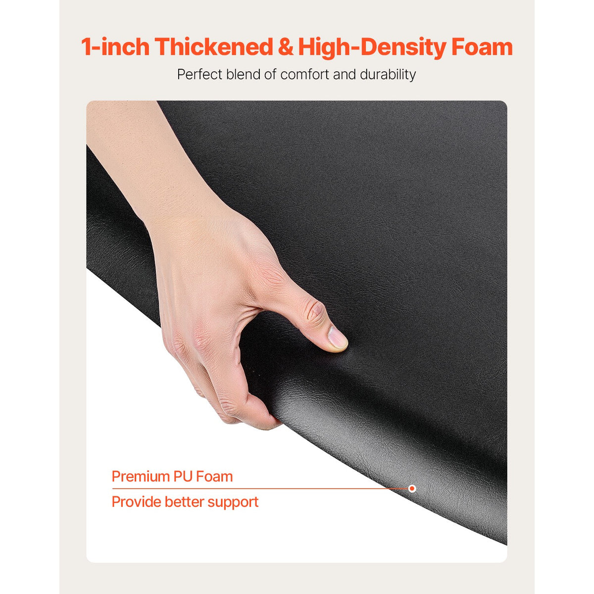 Anti-Fatigue Salon Mat 3x4 ft with 1-Inch Thick Foam for Hair Stylists