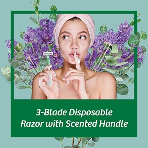 Women's Disposable Razors 12-Pack with Lavender & Eucalyptus Scented Blades – Flexible, Comfortable Shaving