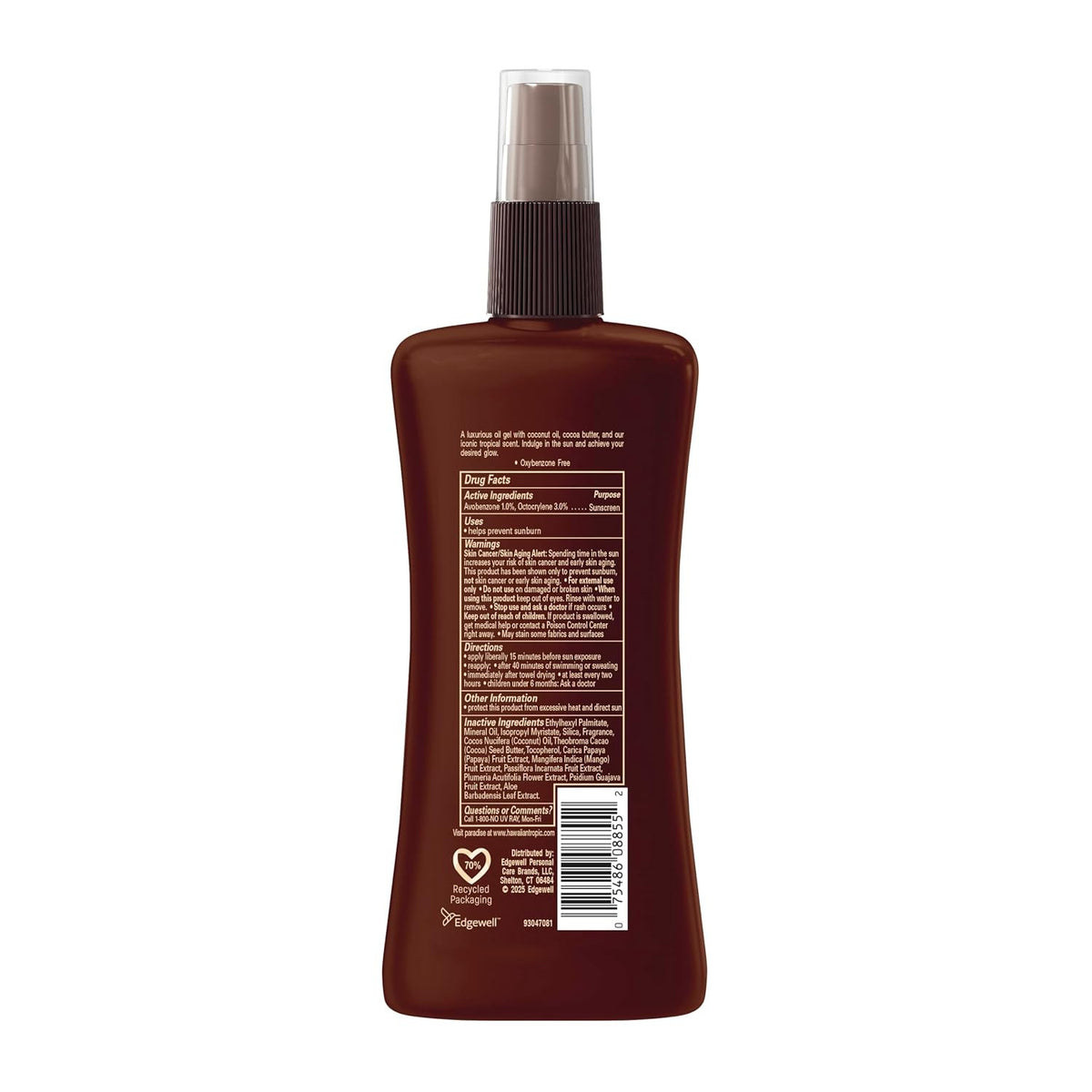 Hawaiian Tropic Dark Tanning Oil Spray SPF 6 with Coconut & Cocoa Butter