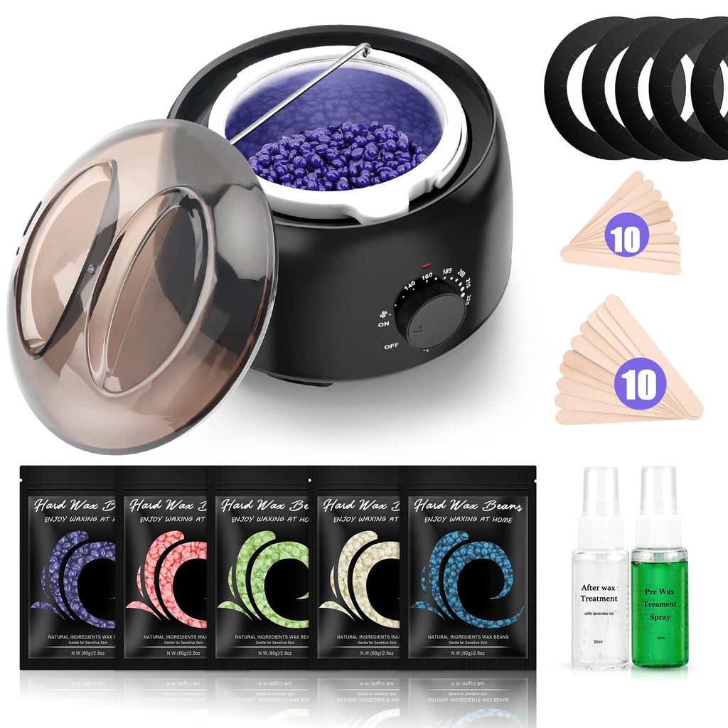 Digital Wax Warmer Kit for Hair Removal with Natural Cera Beads, Includes Pre & Post Spray