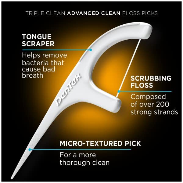 Dental Floss Picks with Mouthwash Flavor Fluoride Infused 75 Count Bags - Case of 72
