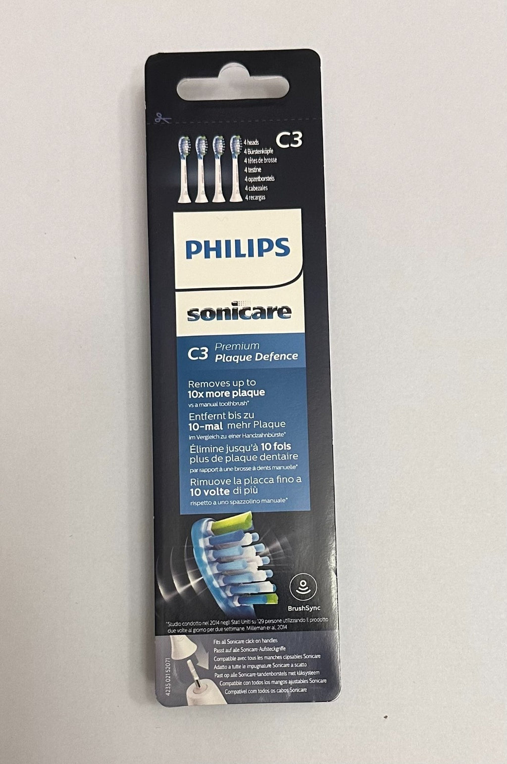 Philips Sonicare C3 Premium Plaque Control Replacement Brush Heads – 4 Pack White HX9044/17