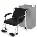 Portable Reclining Shampoo Chair with Wheels for Salon & Home Use - Black