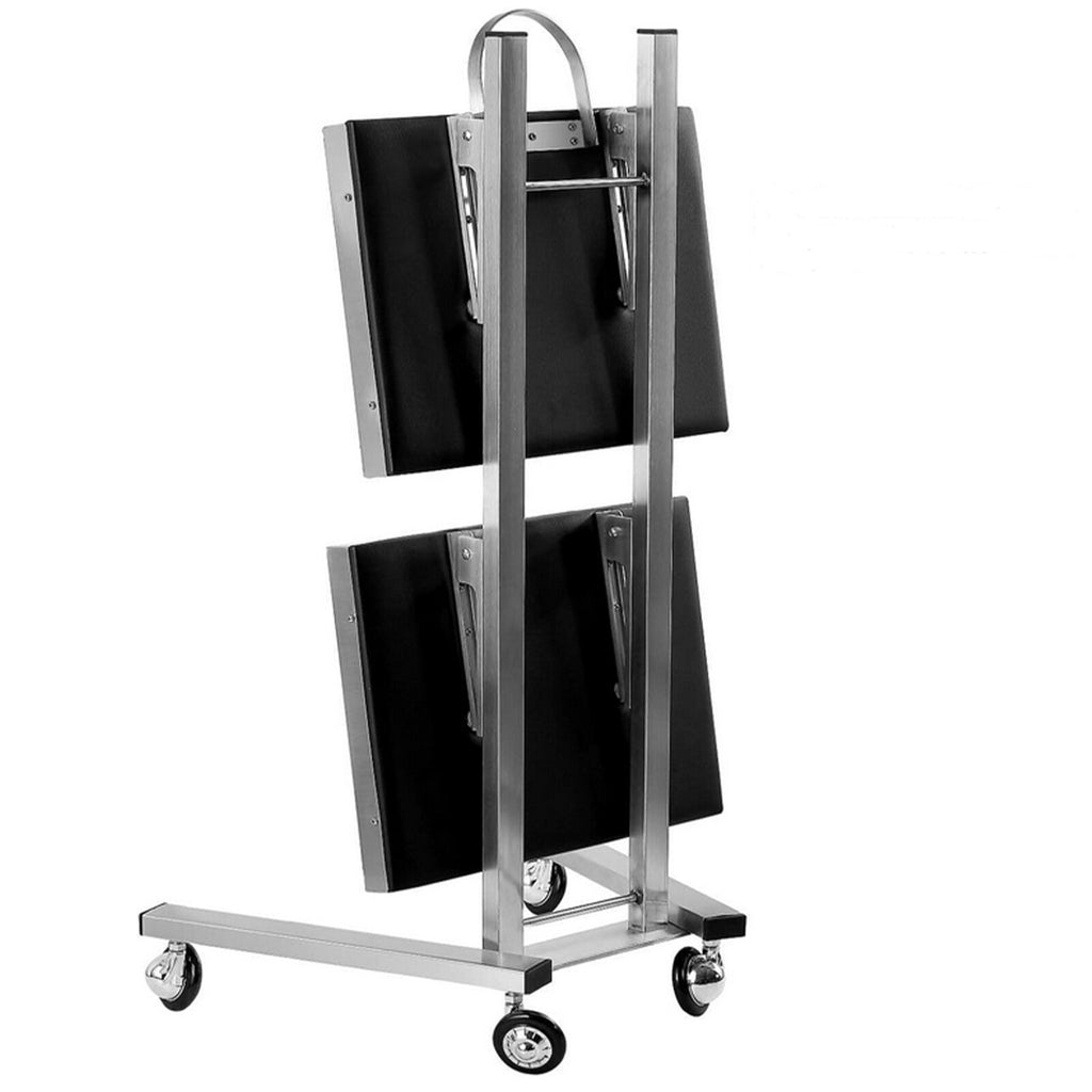 2-Tier Stainless Steel Salon Rolling Cart with Lockable Wheels
