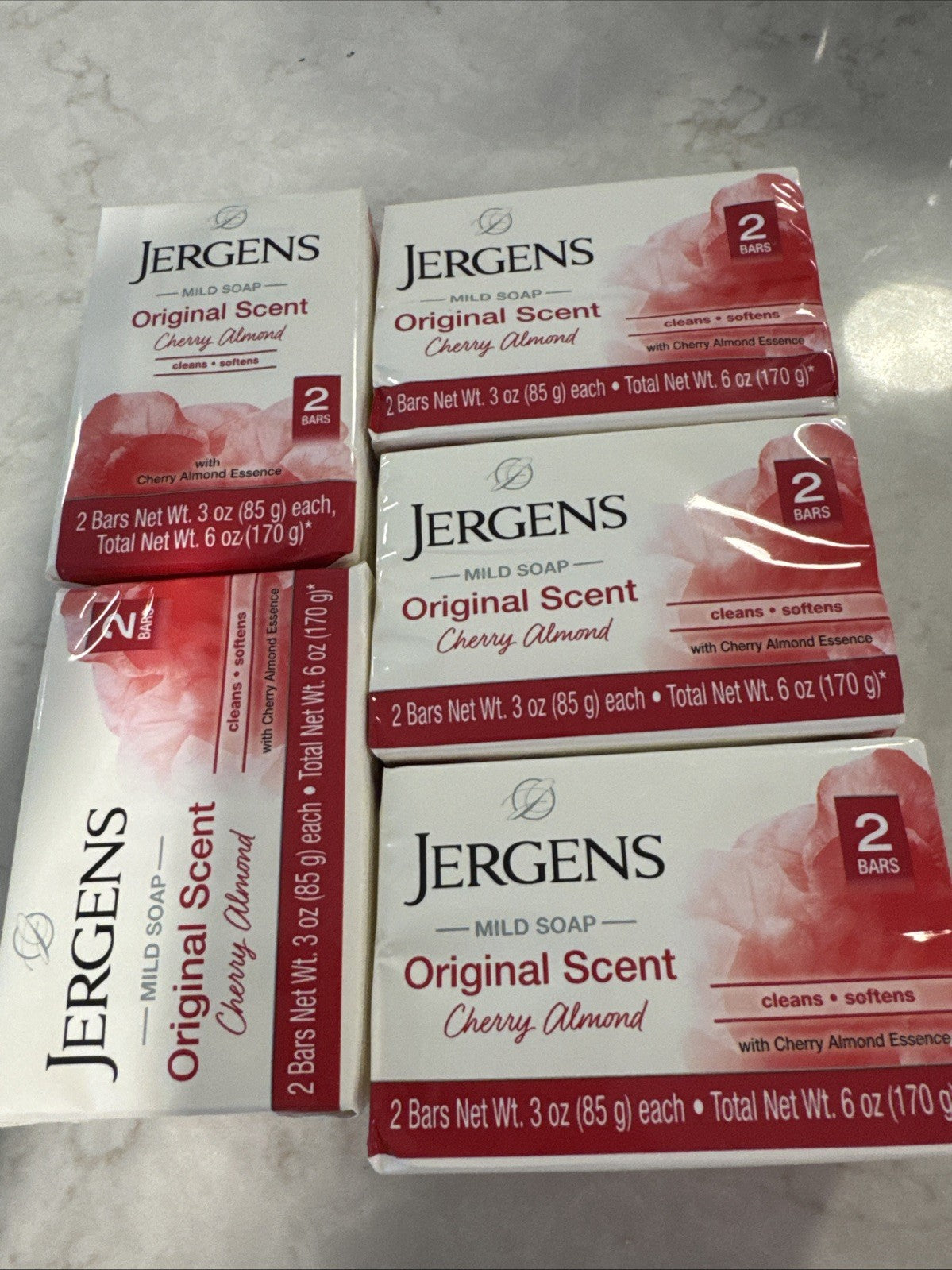 Jergens Cherry Almond Mild Soap Bar Set - Original Scent, 10 Bars
