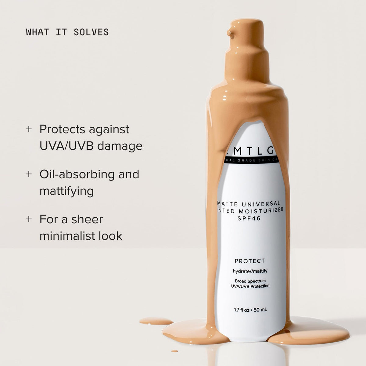 Matte Tinted Moisturizer SPF 46 - Universal Skin Tone, Hydrating Face Cream