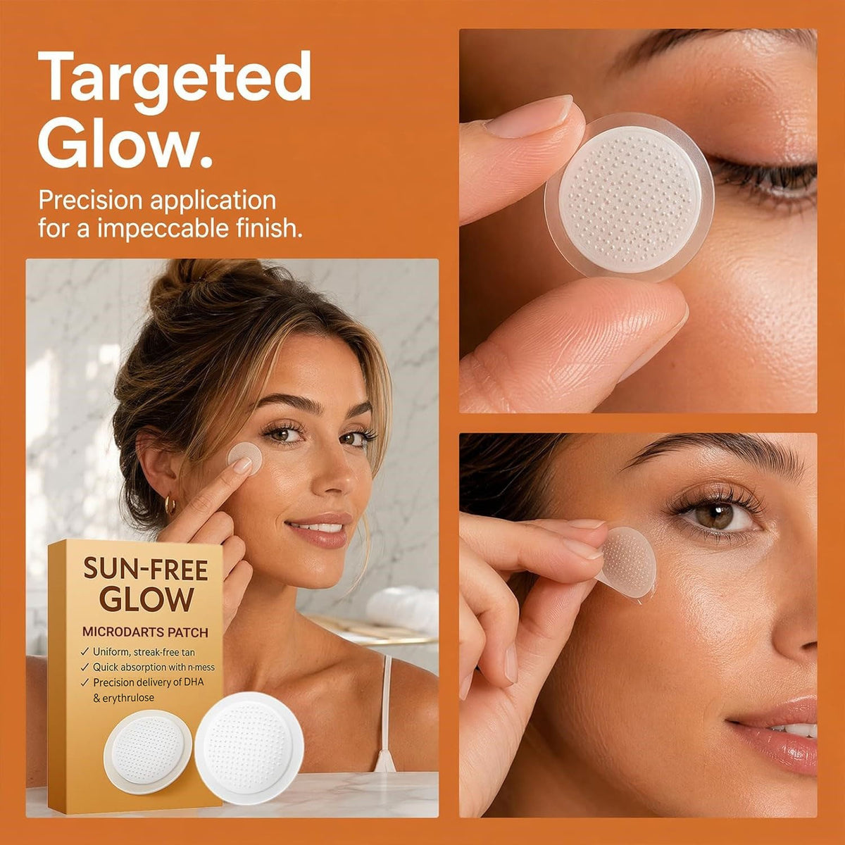 Sun Free Glow Microdarts Tan Patches for Natural Bronze Tan - 10 Patches