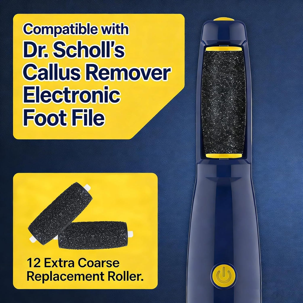 Replacement Rollers for Foot Files - 12 Extra Coarse Micro-Diamond Abrasive Pads