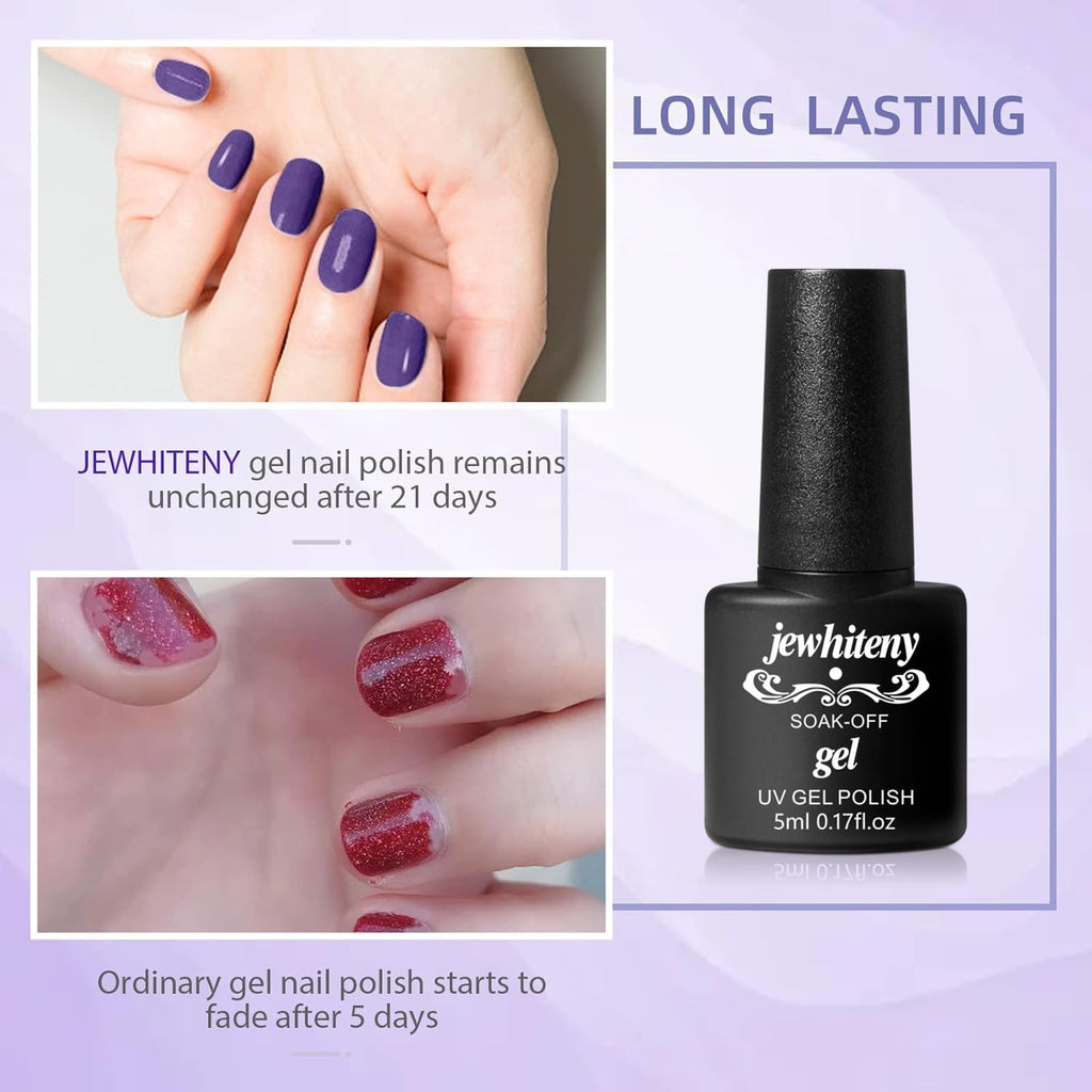 Professional Gel Nail Polish Kit - 27 Colors with Glitter | Long-Lasting & Non-Toxic
