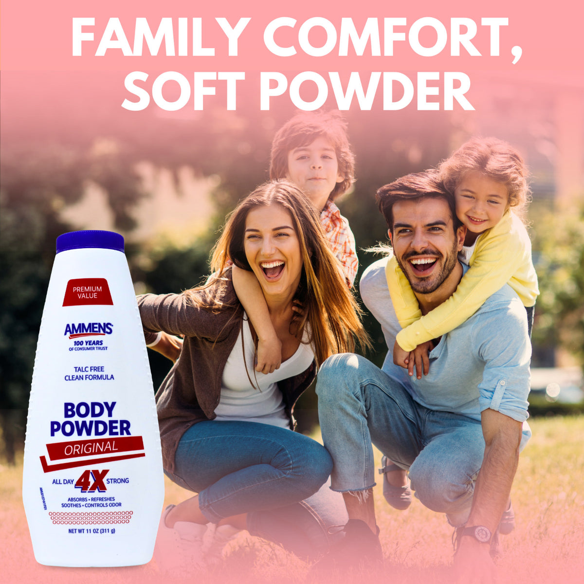 Talc-Free Body Powder with Odor Control - 11 fl oz (3-Pack)