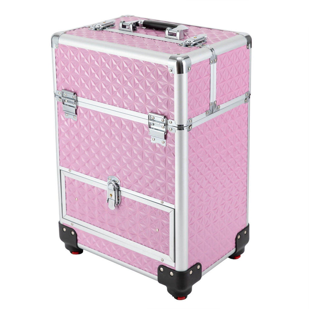 Rolling Makeup Train Case with Large Capacity & Organizer