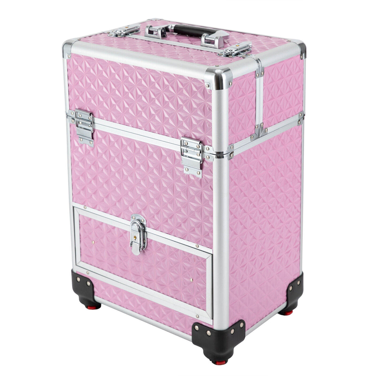 Rolling Makeup Train Case with Large Capacity & Organizer
