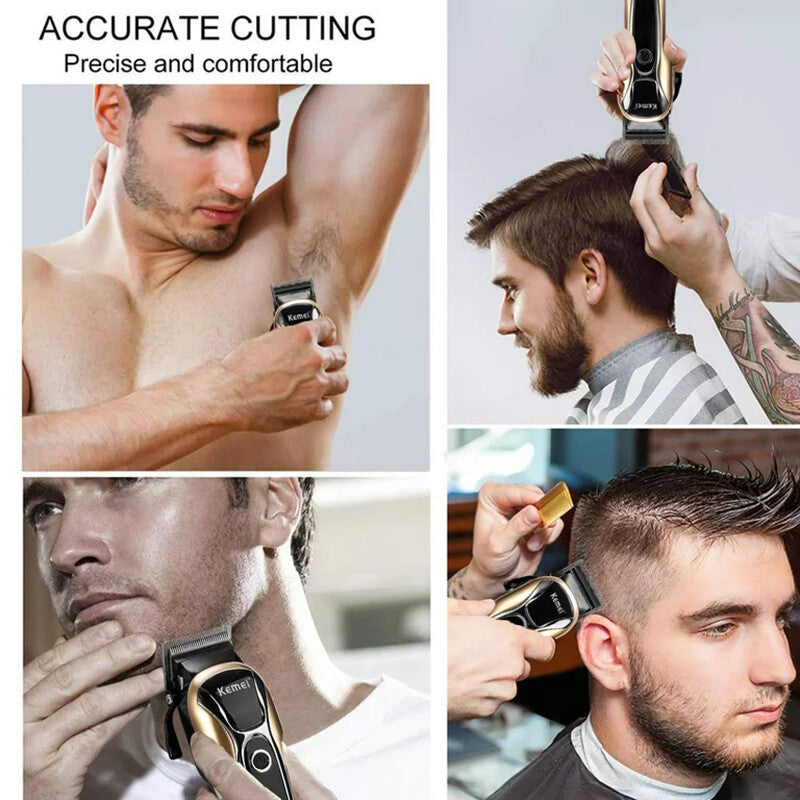 Men's Electric Hair Trimmer Razor Cordless Grooming Kit with LED Display