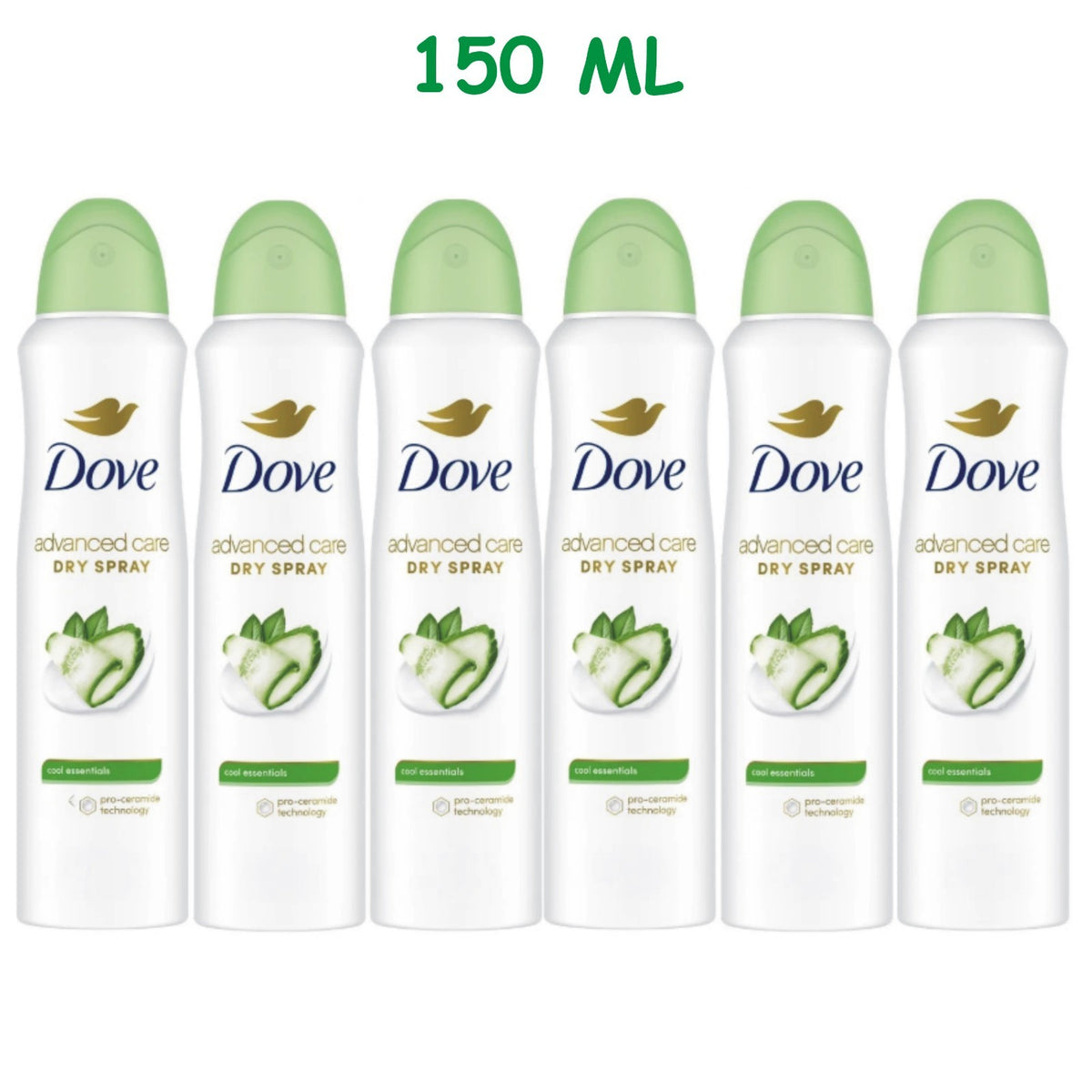 Dove Antiperspirant Deodorant Spray with Moisturizing Cream - 150ml & 250ml - Pack of 6