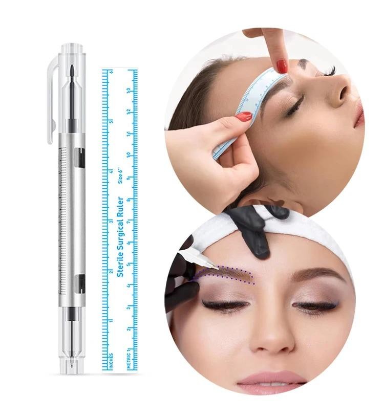 Disposable Skin Marker Pen with Ruler – Sterilized Medical Tattooing/Temporary Marking