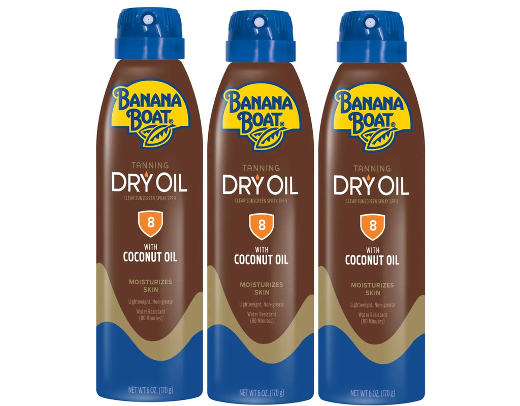 Deep Tanning Dry Oil SPF 8 - Pack of 3 Sun Protection & Skin Glow
