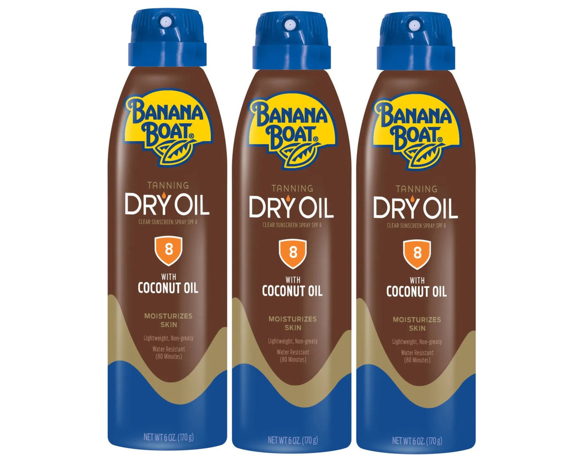 Deep Tanning Dry Oil SPF 8 - Pack of 3 Sun Protection & Skin Glow