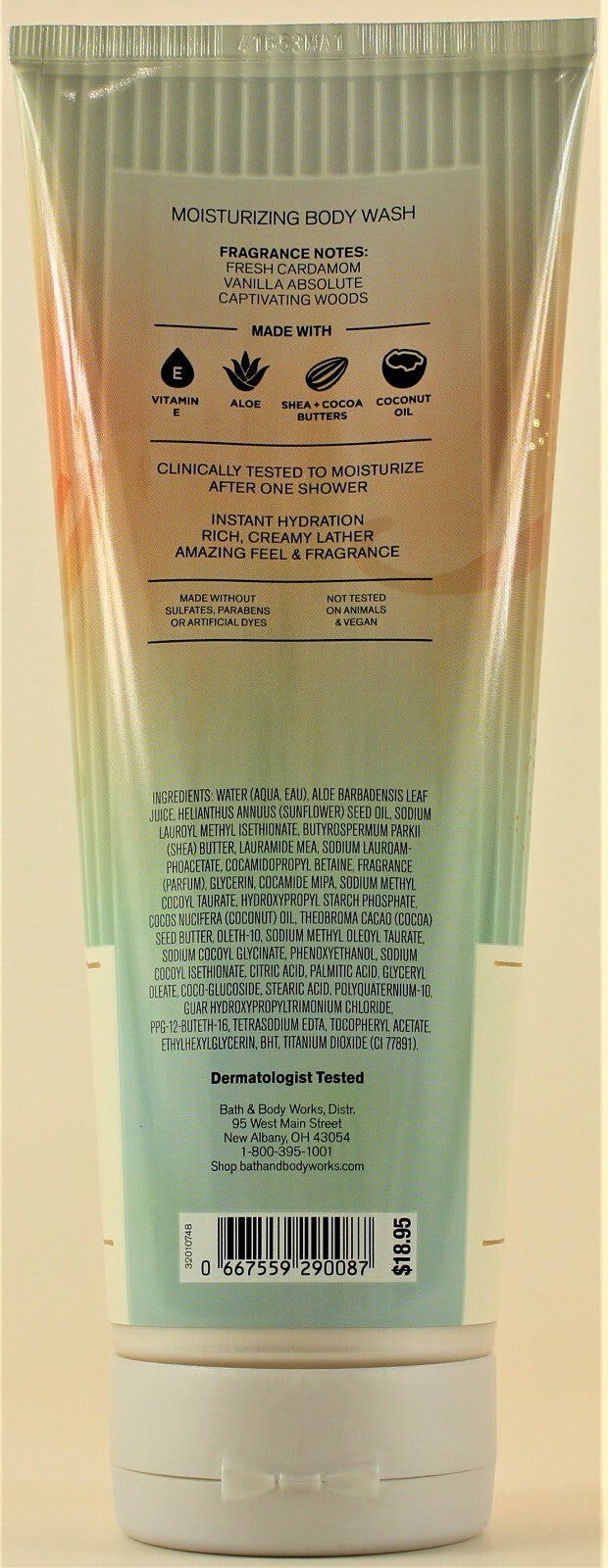Moisturizing Body Wash with Vanilla & Cardamom - 10oz Shower Gel