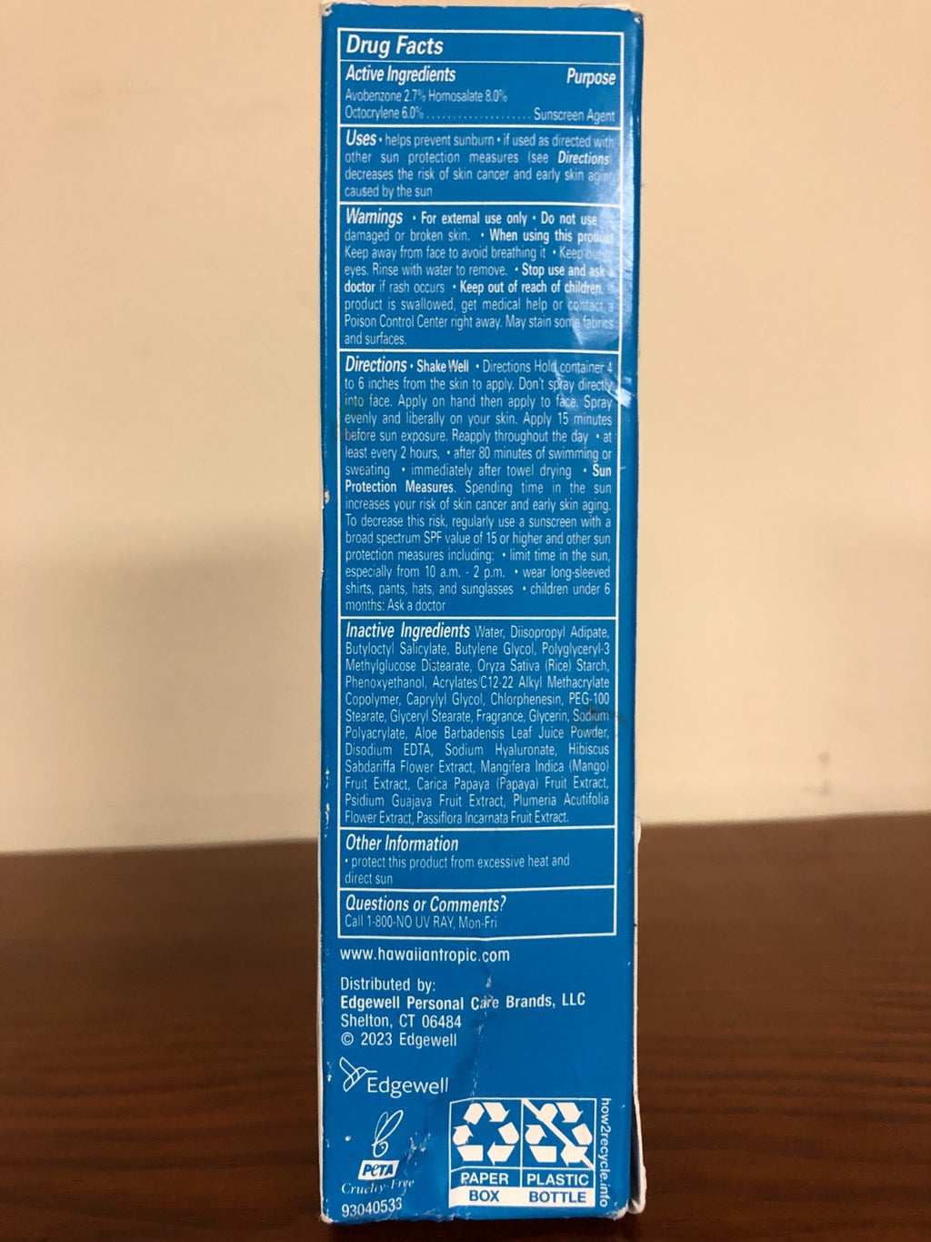 Hawaiian Tropic SPF 30 Water Mist Face Sunscreen with Hyaluronic Acid 2.1 oz