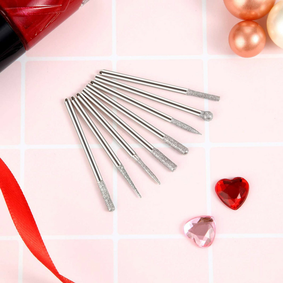 30Pcs Nail Drill Bits Set for Electric Manicure Pedicure Files - Titanium Coated