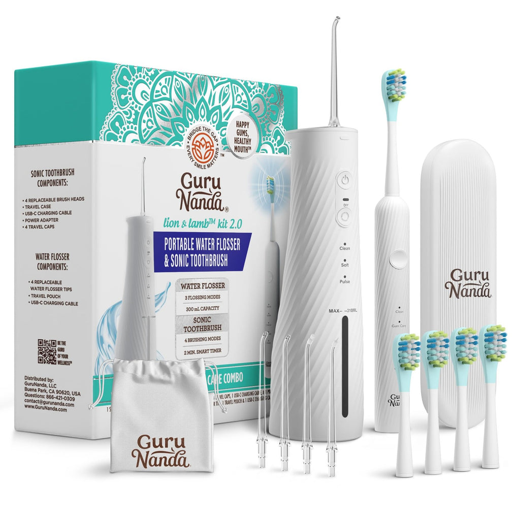 Electric Toothbrush and Water Flosser Combo Kit with 4 Tips - Complete Oral Care