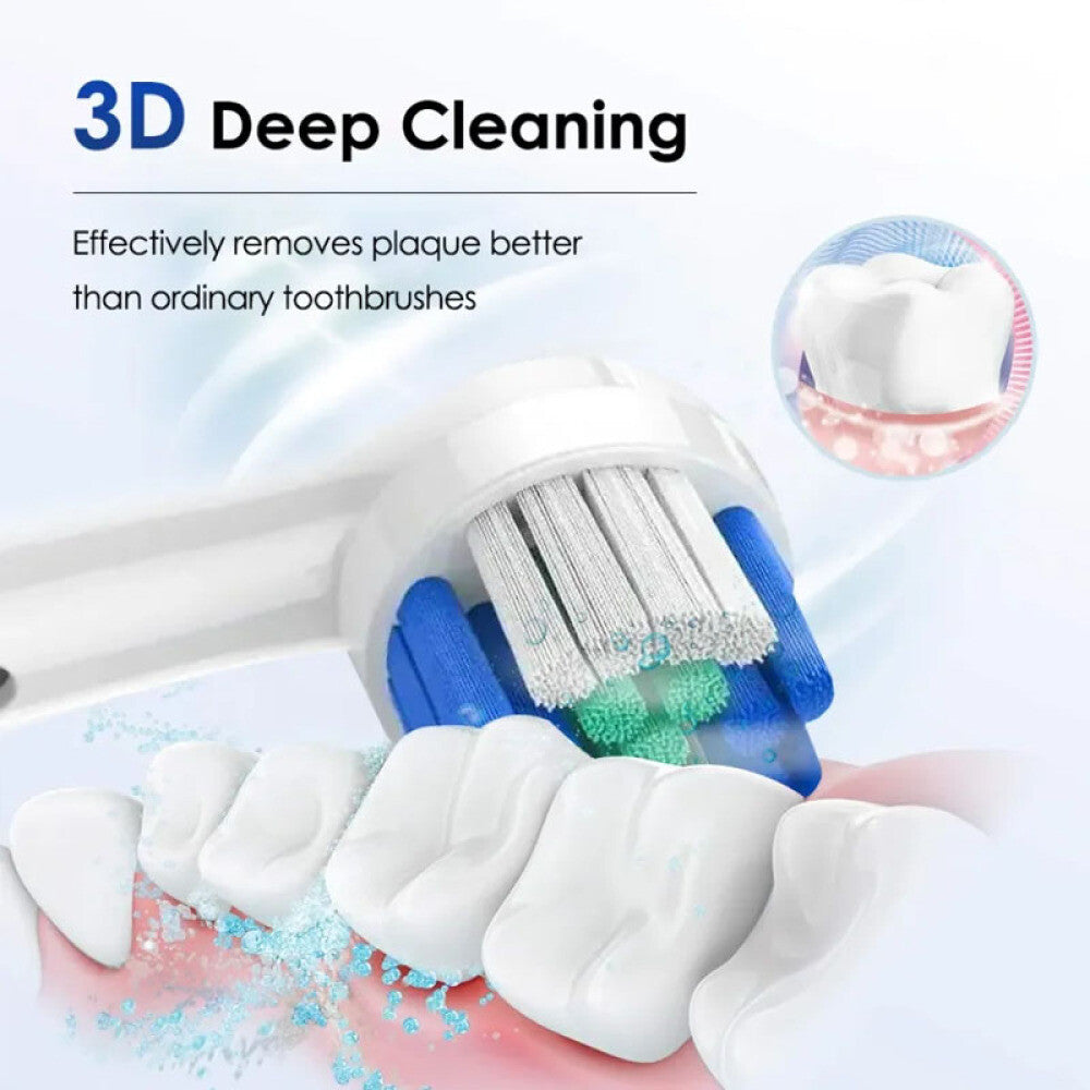 Rechargeable Electric Toothbrush with Rotating Brush Heads for Deep Cleaning Adults