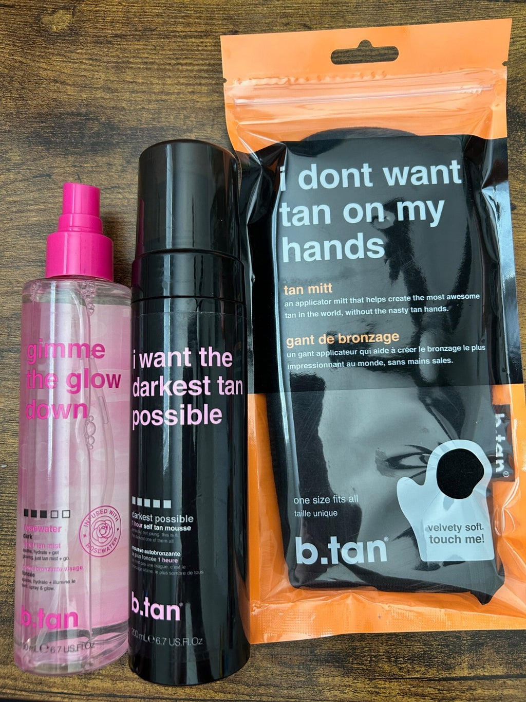Self Tanner Combo Pack - Darkest Tan, Glow Mist & Tan Mitt for Easy Application
