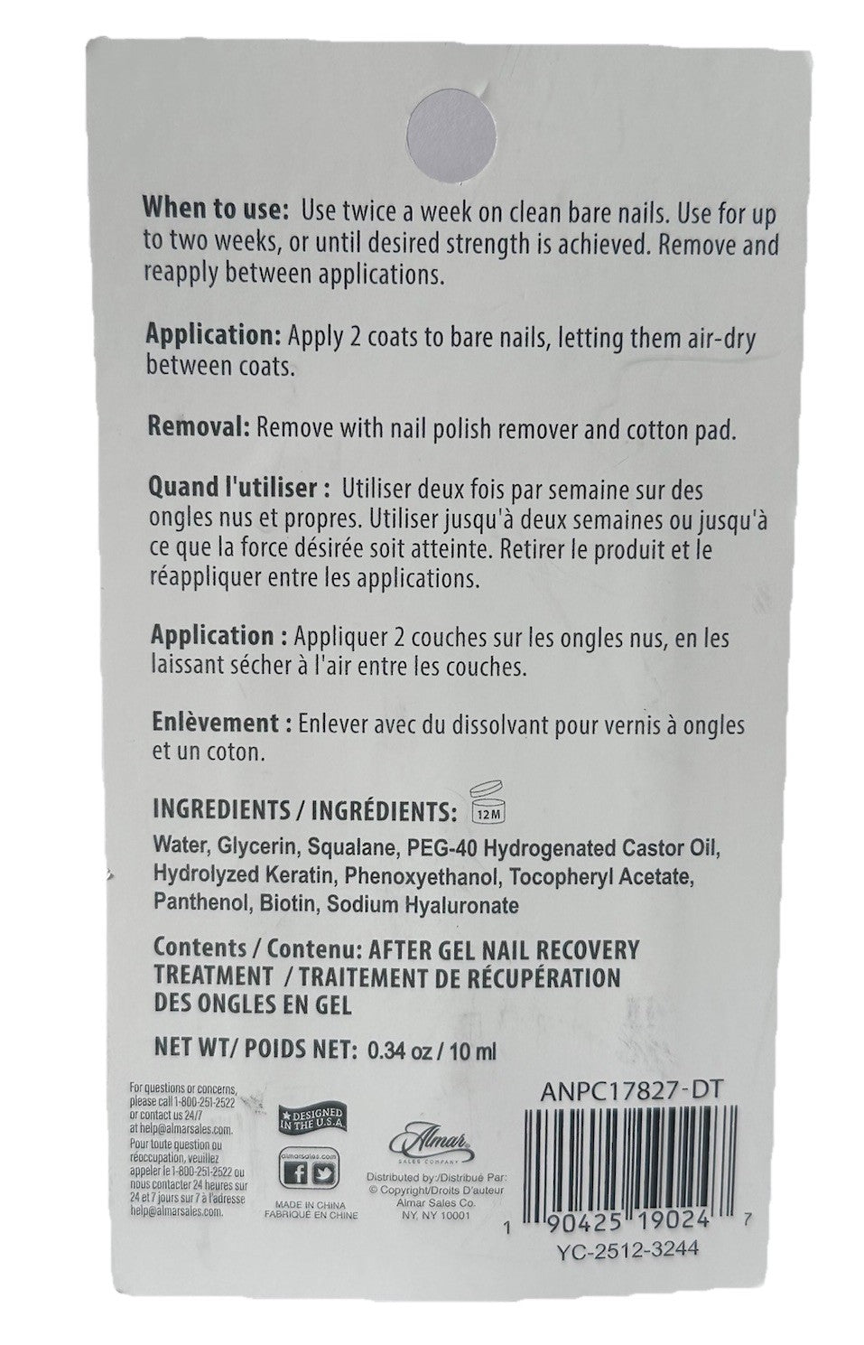 Nail Recovery Treatment with AHA Vitamins B5 & C - Hydrating Nail Care Serum