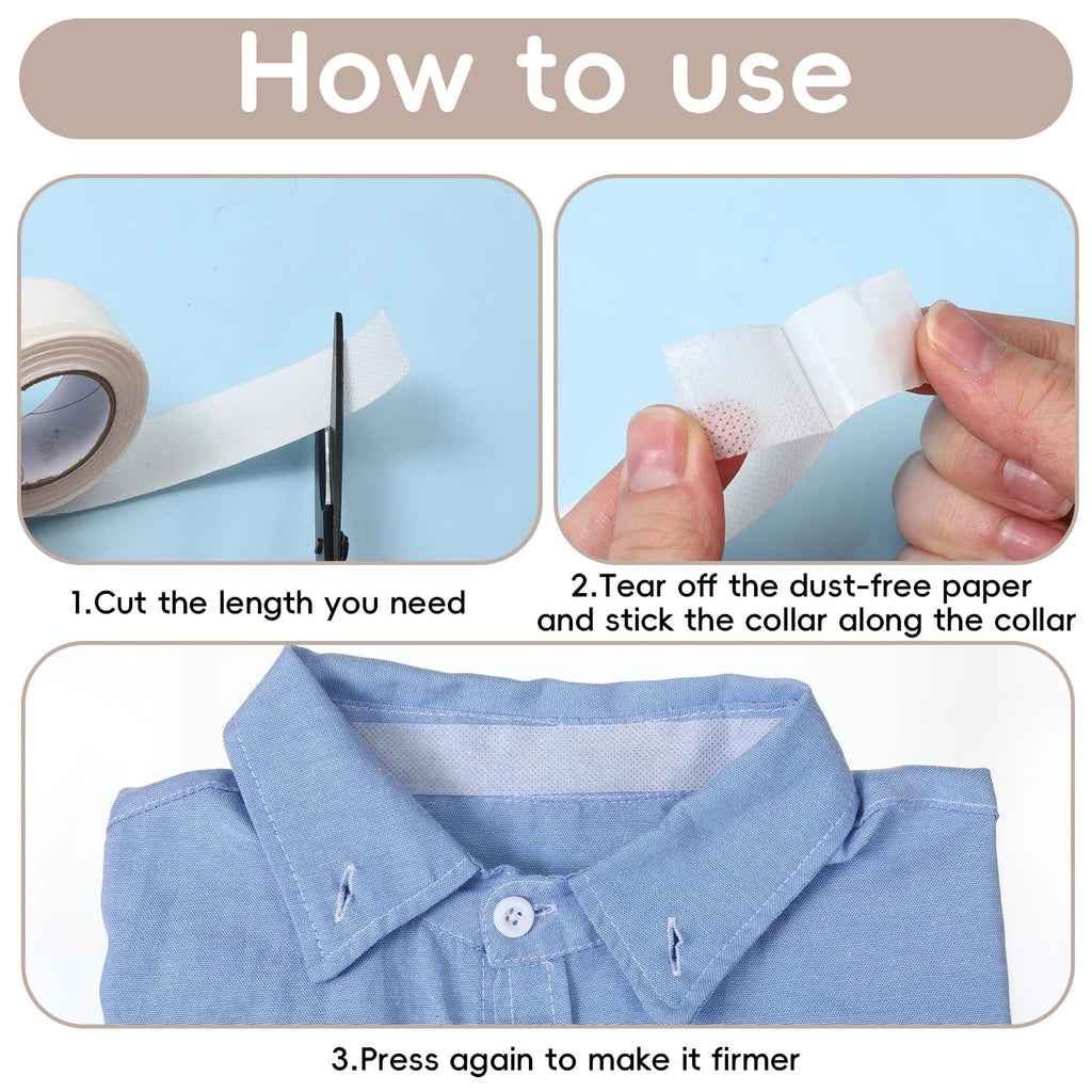 Invisible Self-Adhesive Collar Protectors for Shirts and Hats - 5 Rolls