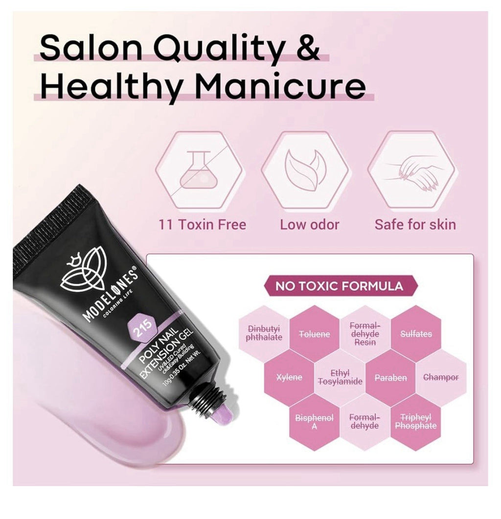 Poly Extension Gel Nail Kit 12 Colors Long-Lasting and Toxin-Free