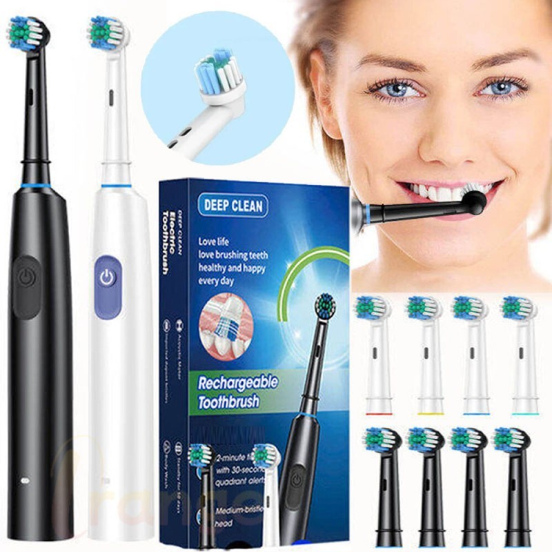 Electric Toothbrush Rechargeable 5 Modes with 4 Brush Heads - USB Type-C
