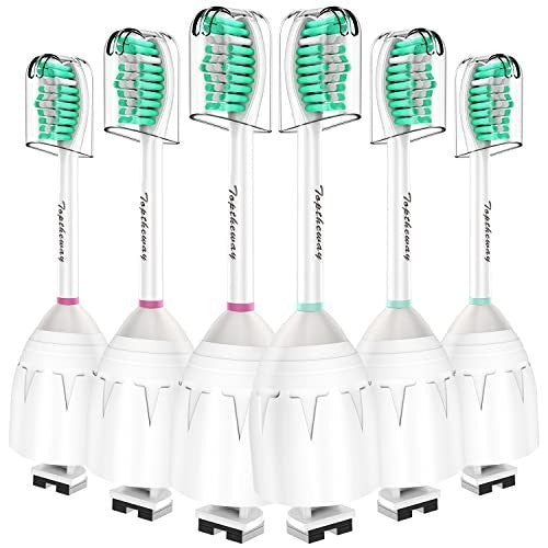 6 Pack Soft Green Sonicare Replacement Brush Heads - Compatible with Screw-On Handles