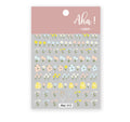 3D Flower Nail Art Stickers Pink Blue Yellow White Decorative Decals