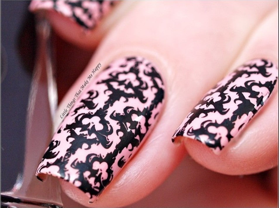 Vintage Demask Nail Art Stamping Plate - Love Design for Manicures