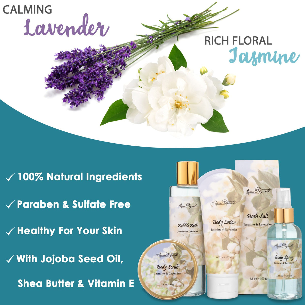 Luxury Spa Gift Basket for Women with Jasmine & Lavender Set – Bath & Body