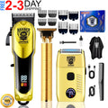 Cordless Professional Hair Clippers & Trimmer Set for Men - Waterproof, Low Noise, Multiple Lengths