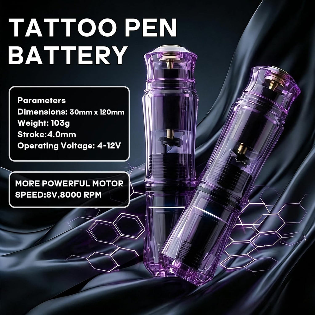 Cordless Tattoo Pen Kit with 2 Batteries & 20 Cartridges - Beginner Tattoo Machine Set