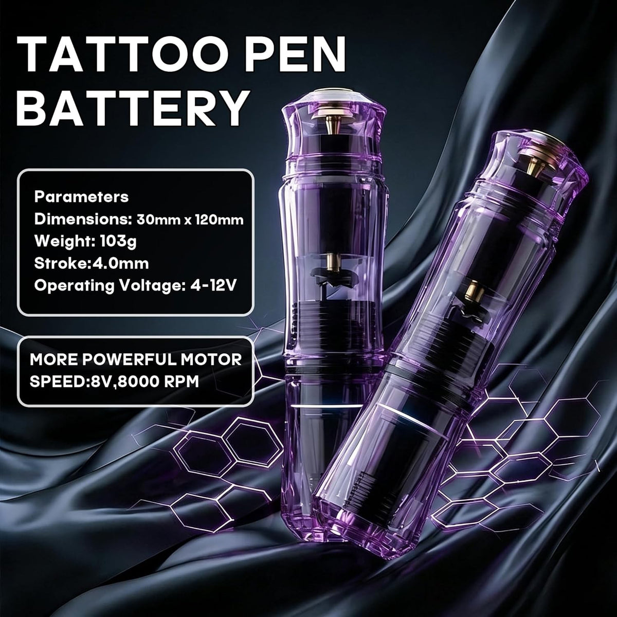 Cordless Tattoo Pen Kit with 2 Batteries & 20 Cartridges - Beginner Tattoo Machine Set