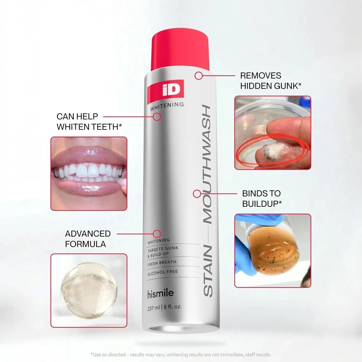 Whitening Mouthwash Deep Clean Rinse for Bright Teeth & Fresh Breath - 237ml