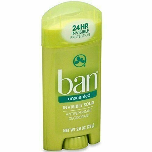 Ban Invisible Solid Antiperspirant Deodorant Unscented 2.6 Oz 6 Pack