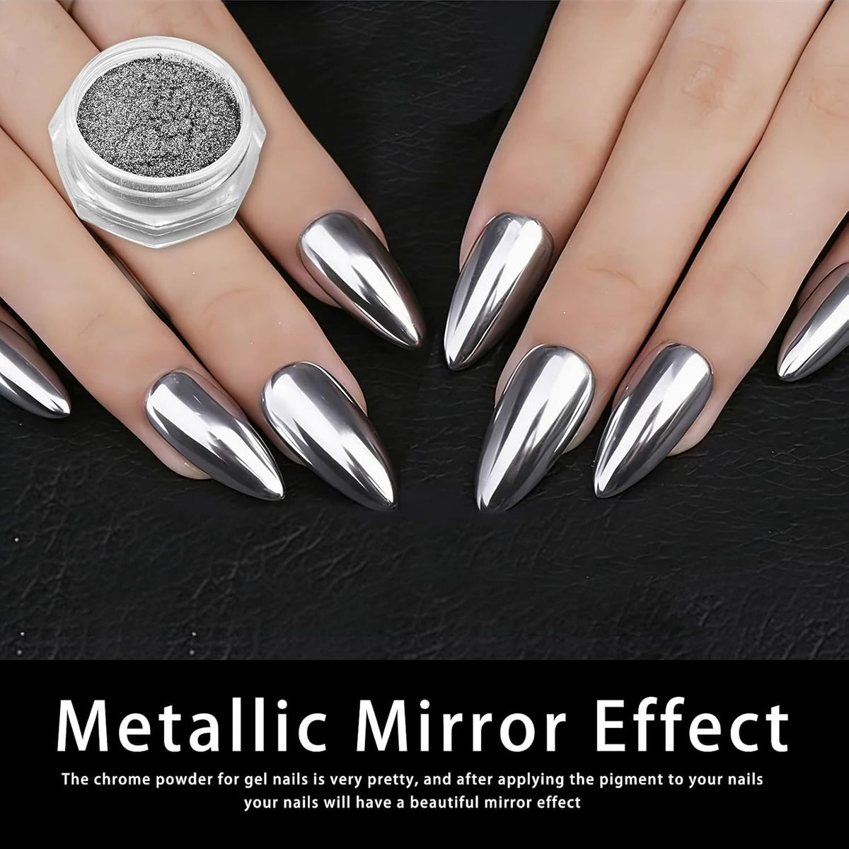 Silver Chrome Nail Powder for Dazzling Nail Art & Holiday Designs