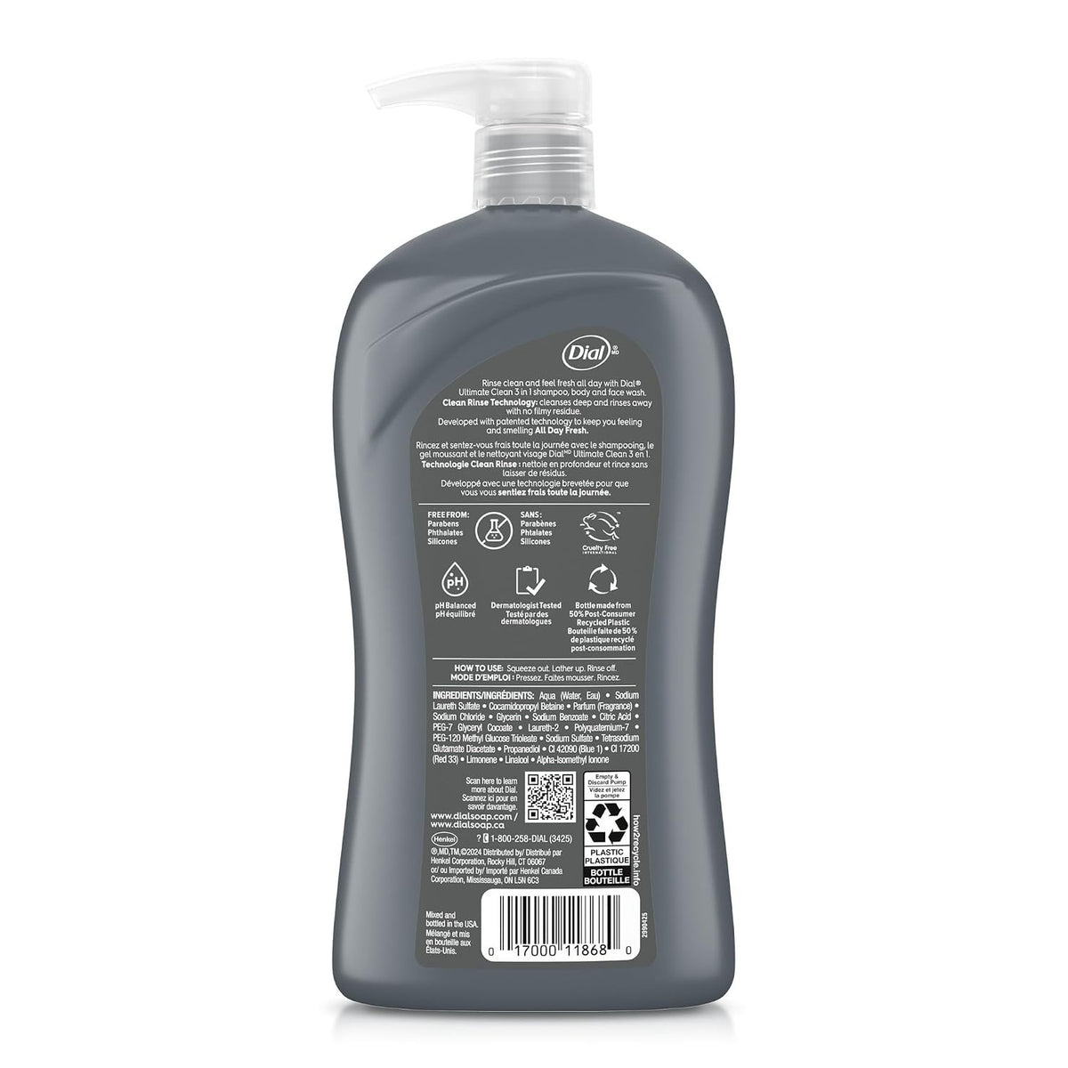 Men's 3-in-1 Body, Hair & Face Wash - 32 Fl Oz, Deep Cleansing & Moisturizing