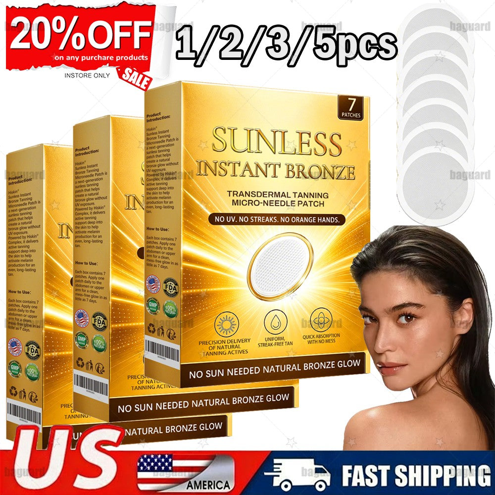 Sunless Natural Glow Tanning Patches - Gradual Bronze Skin Enhancer, 1-5 Pack