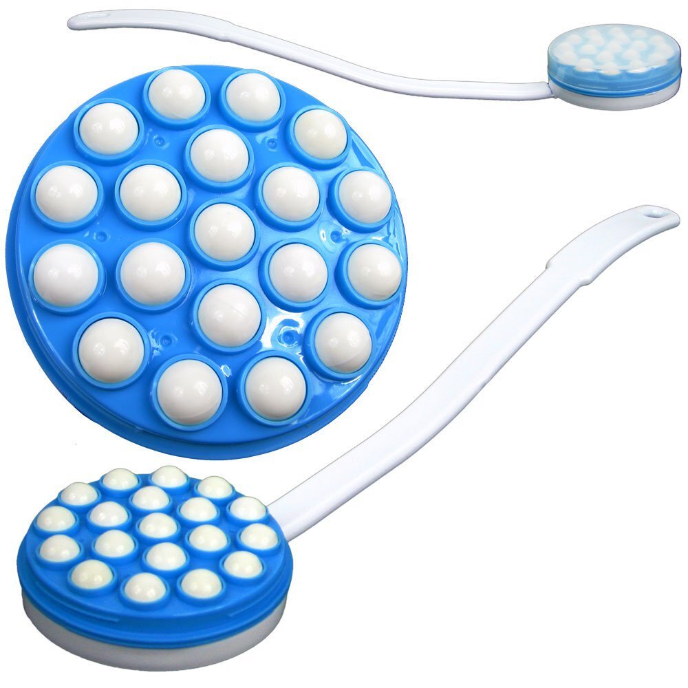 Back Lotion Applicator with Long Handle and Roll-On Dispenser