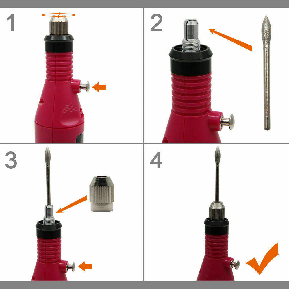 Electric Nail Drill Manicure Pedicure Kit with 12-Piece Tools & 6 Diamond Bits